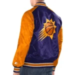 Model in Phoenix Sun Renegade Varsity Satin Jacket Front