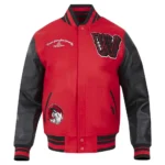 Front and back view of Winston-Salem State Rams Varsity Jacket.