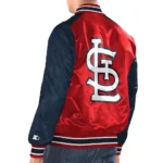 Model wearing Louis Cardinals Renegade Varsity Jacket front view