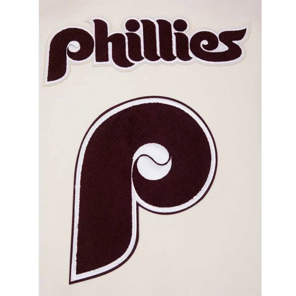 Close-up of Philadelphia Phillies Varsity Jacket.