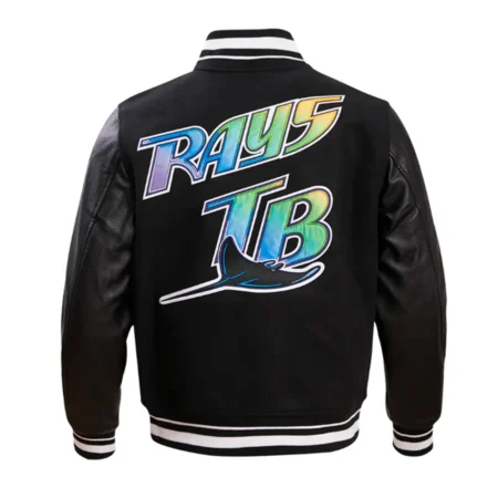 Tampa Devil Rays Retro Varsity Jacket back view.