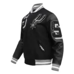 Front view of San Antonio Spurs Mashup Varsity Jacket.