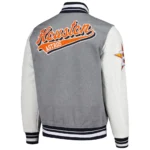 Front and back view of Script Tail Houston Astros Jacket.