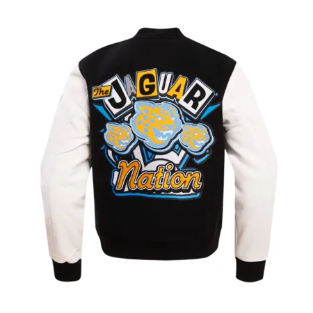 Back view of Southern University Varsity Jacket.