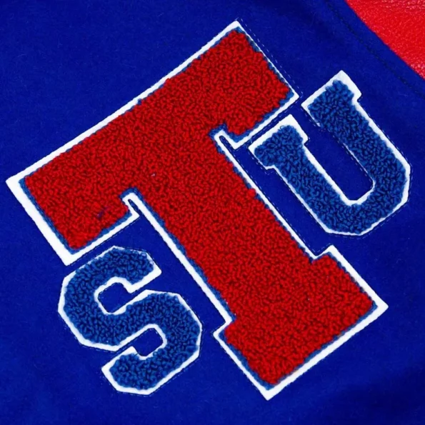 Close-up of Tennessee State Motto 3.0 Varsity Jacket details