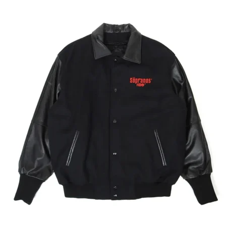 Front view The Sopranos Black Varsity Jacket