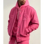 Valentine OVO Pink Varsity Jacket Front