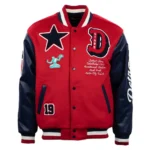 Detroit Stars Vintage Varsity Jacket front design view close-up