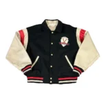 Front view of Vintage Louisville Slugger Varsity Jacket.