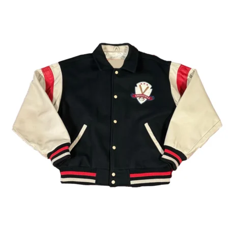 Front view of Vintage Louisville Slugger Varsity Jacket.