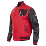 Front and back view of Winston-Salem State Rams Varsity Jacket.