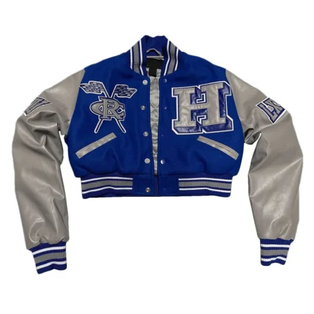 Womens Hampton University Varsity Jacket front view.