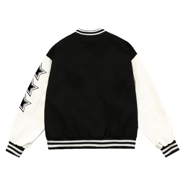 Back view of 777 SL Varsity Jacket