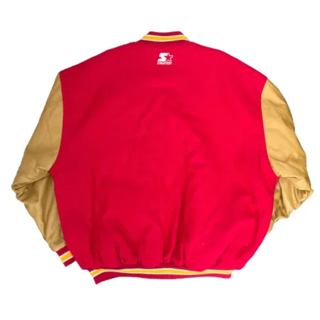 Back view of 90s Kansas City Chiefs Varsity Jacket