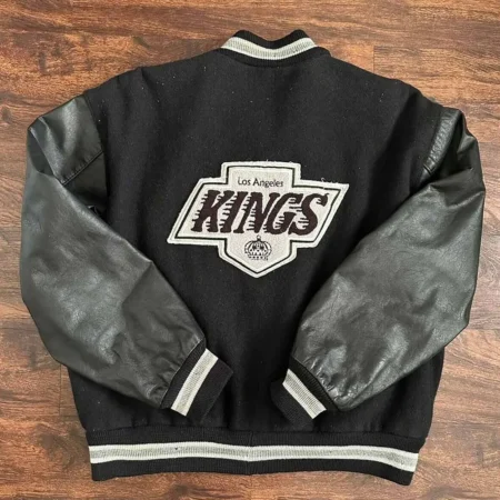 Back view of 90s Los Angeles Kings Varsity Jacket