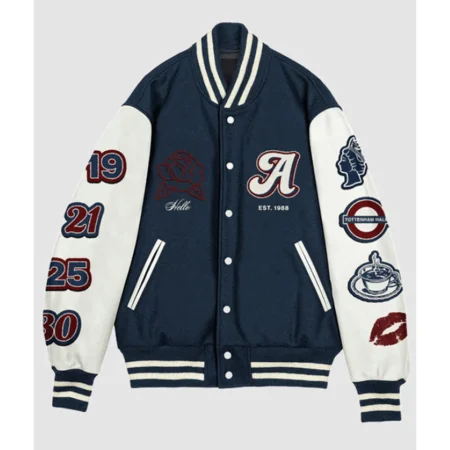 Front view of Weekend with Adele Varsity Jacket