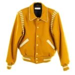 Front view of Bare Knuckles Western Varsity Wool Jacket