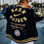 Born Raised Los Angeles Varsity Jacket Front