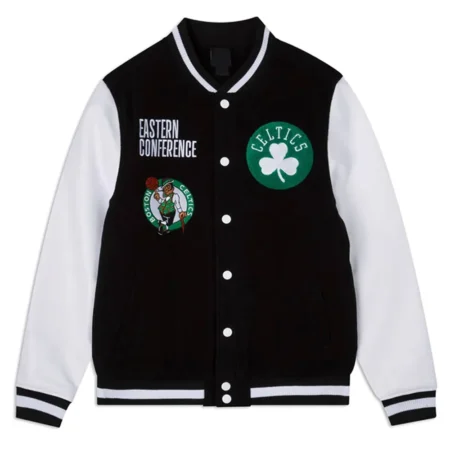 Front view of Boston Celtics Eastern Varsity Jacket