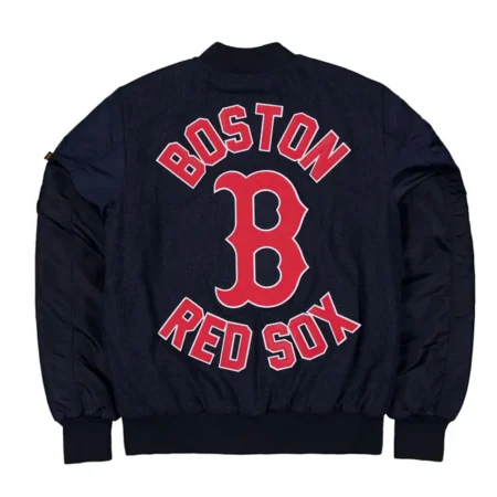 Back view of Boston Red Sox MA-1 Varsity Jacket