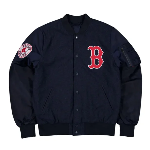 Front view of Boston Red Sox MA-1 Varsity Jacket