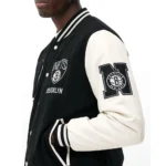 Brooklyn Nets Varsity Black Jacket Front View