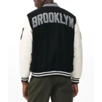 Brooklyn Nets Varsity Black Jacket Front View