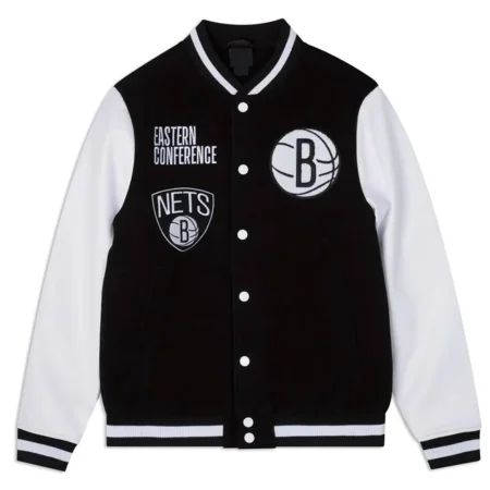 Front view of Brooklyn Nets Eastern Varsity Jacket