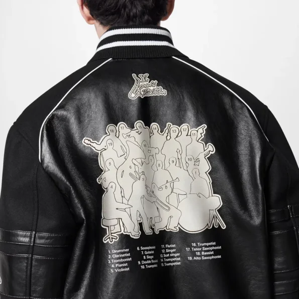 Close-up of Cade Cunningham Blouson Varsity Jacket details