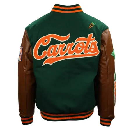 Back view of Carrots Arlington Heights Varsity Jacket