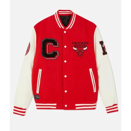 Front view of Chicago Bulls Varsity Red Jacket