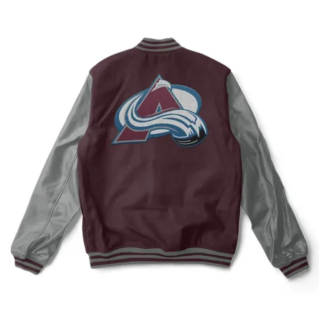 Back view of Colorado Avalanche Varsity Jacket