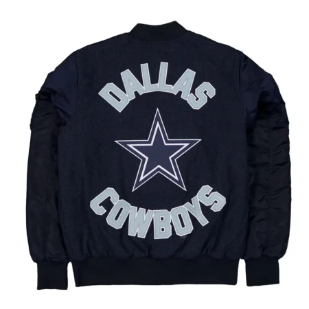 Back view of Dallas Cowboys Historic Varsity Jacket