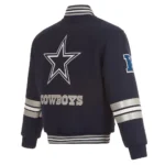 Dallas Cowboys Striped Varsity Jacket Front and Back