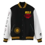 Front view of The Weeknd Birthday Varsity Jacket