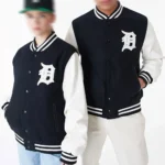 Model in Detroit Tiger World Series Varsity Jacket Front