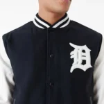 Model in Detroit Tiger World Series Varsity Jacket Front