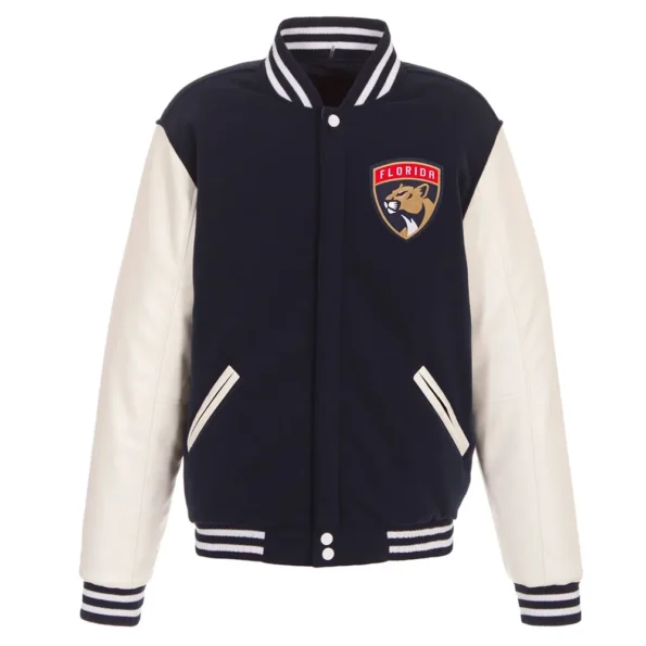 Front view ofFlorida Panthers Varsity Jacket