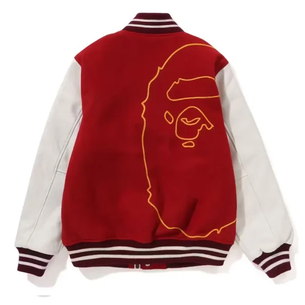 Back view of Giant Ape Head Bape Varsity Jacket