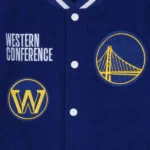 Golden State Warriors Western Varsity Jacket Front View