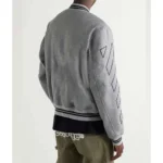 Grey Off White Varsity Wool Jacket Front