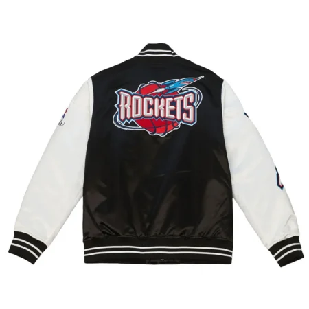 Back view of Team Houston Rockets Varsity Jacket