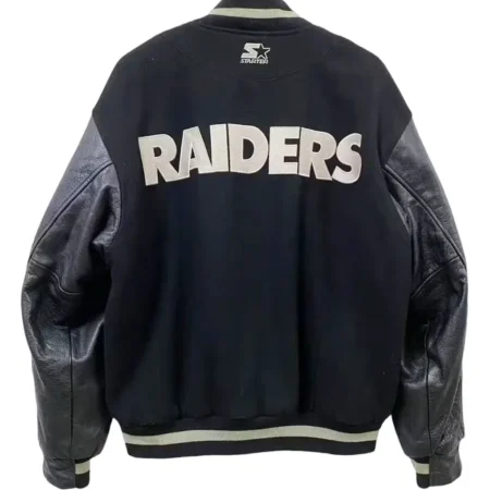 Back view of Cube Los Angeles Raiders Varsity Jacket