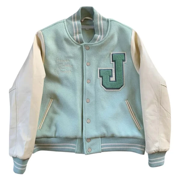 Front view of Inside Voices Varsity Jacket