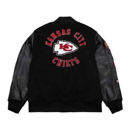 Back view of Kansas City Chiefs Vintage Varsity Jacket