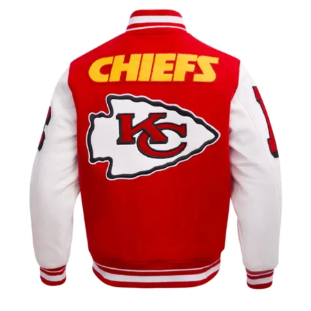 Back view of Kansas City Chiefs Mashup Varsity Jacket