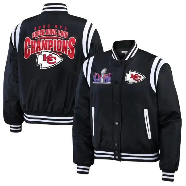 Front and back view of Champions Kansas City Varsity Jacket