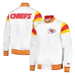 Kansas City Chiefs Varsity Satin Jacket Front and Back