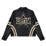 La Fam Retro Varsity Leather Jacket Front