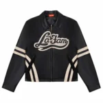 La Fam Retro Varsity Leather Jacket Front